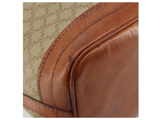 Céline Borsa a Spalla CELINE Macadam Canvas PVC Beige Oro Auth ti3982 D'oro - vista 13