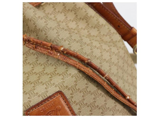 Céline Borsa a Spalla CELINE Macadam Canvas PVC Beige Oro Auth ti3982 D'oro - vista 15