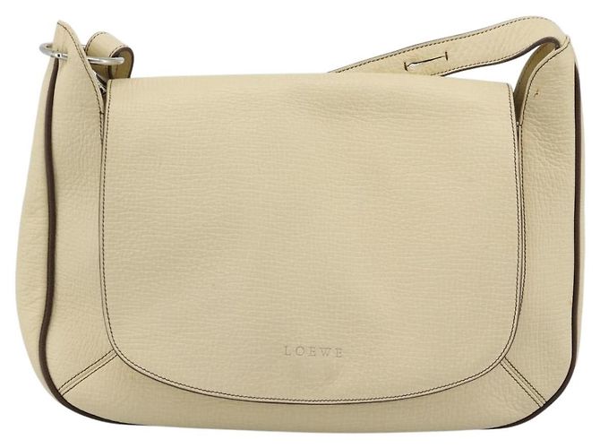 Borsa a tracolla LOEWE in pelle Avorio Argento Auth bs35516 Crudo - vista 2