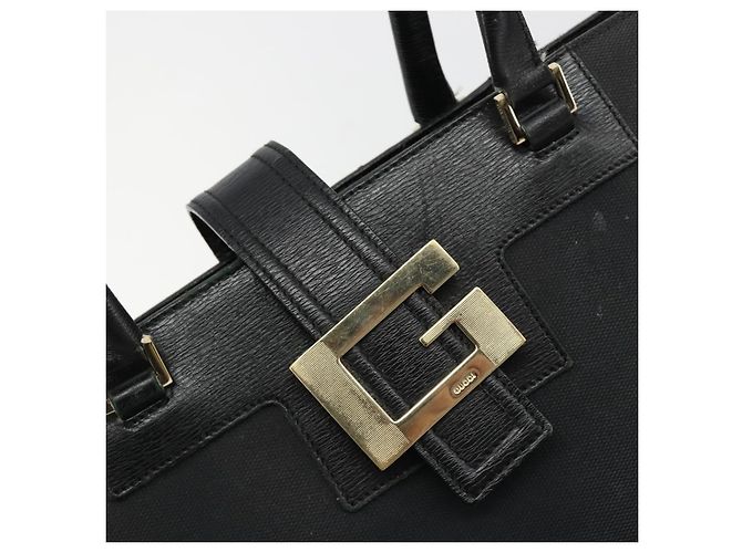 Borsa Tote GUCCI in tela nera e oro 002 1109 Auth 184982 Nero D'oro - vista 14