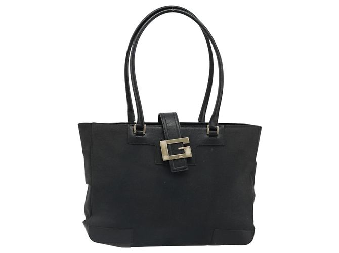 Borsa Tote GUCCI in tela nera e oro 002 1109 Auth 184982 Nero D'oro - vista 2
