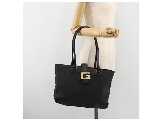 Borsa Tote GUCCI in tela nera e oro 002 1109 Auth 184982 Nero D'oro - vista 22