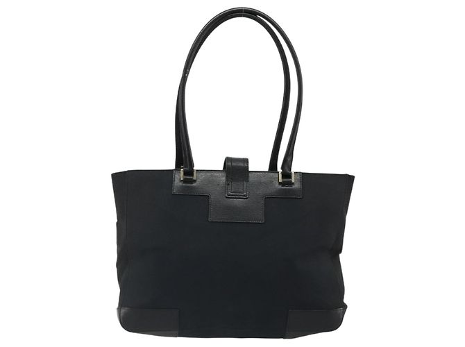 Borsa Tote GUCCI in tela nera e oro 002 1109 Auth 184982 Nero D'oro - vista 3