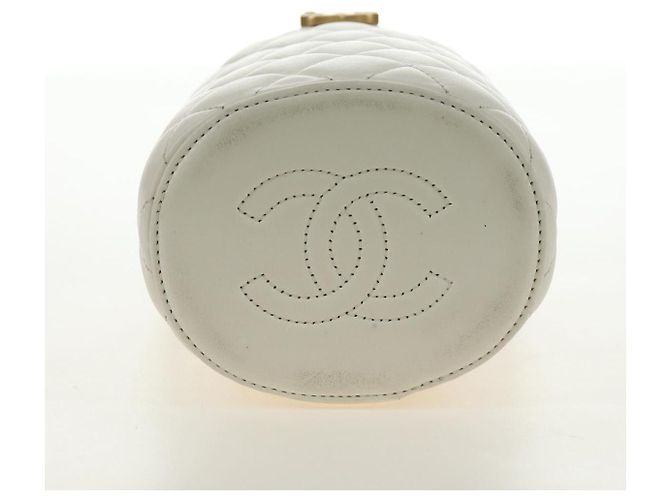 Borsa a Spalla CHANEL Chain Matelasse in Pelle di Agnello Bianco Oro CC Auth BA13318M D'oro - vista 11