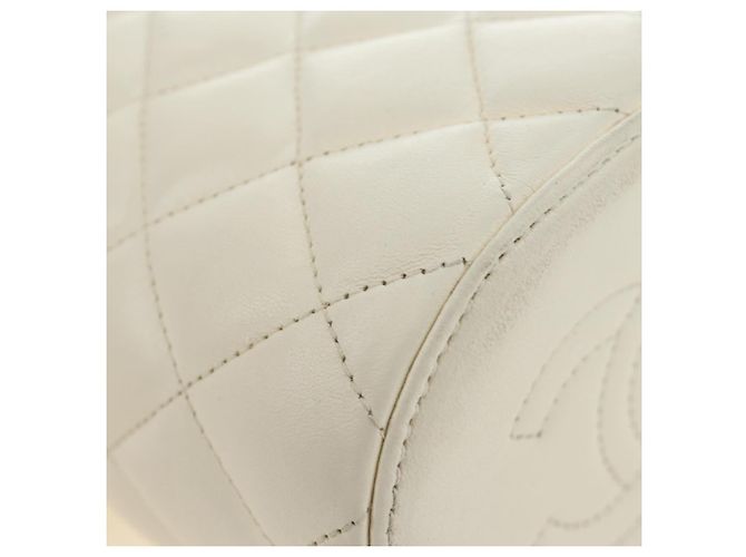 Borsa a Spalla CHANEL Chain Matelasse in Pelle di Agnello Bianco Oro CC Auth BA13318M D'oro - vista 12