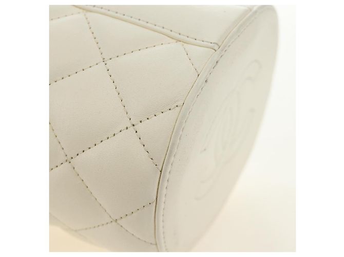 Borsa a Spalla CHANEL Chain Matelasse in Pelle di Agnello Bianco Oro CC Auth BA13318M D'oro - vista 14