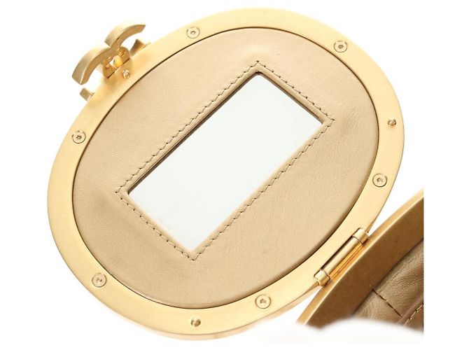 Borsa a Spalla CHANEL Chain Matelasse in Pelle di Agnello Bianco Oro CC Auth BA13318M D'oro - vista 20
