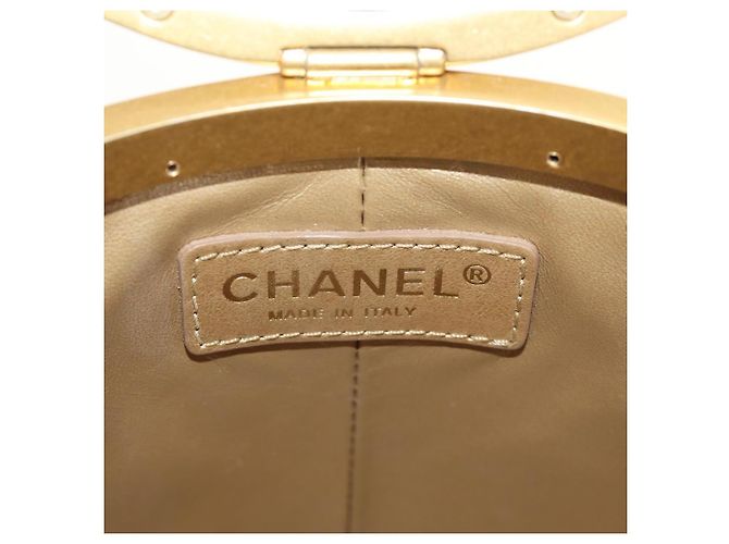 Borsa a Spalla CHANEL Chain Matelasse in Pelle di Agnello Bianco Oro CC Auth BA13318M D'oro - vista 21