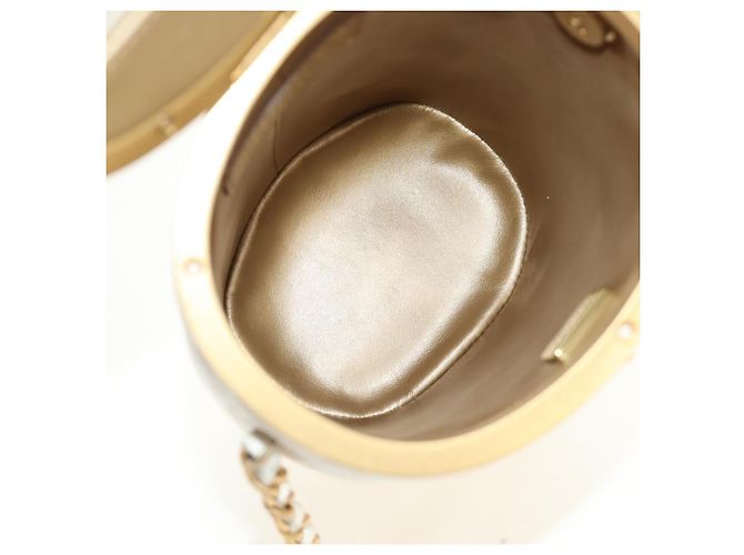 Borsa a Spalla CHANEL Chain Matelasse in Pelle di Agnello Bianco Oro CC Auth BA13318M D'oro - vista 22