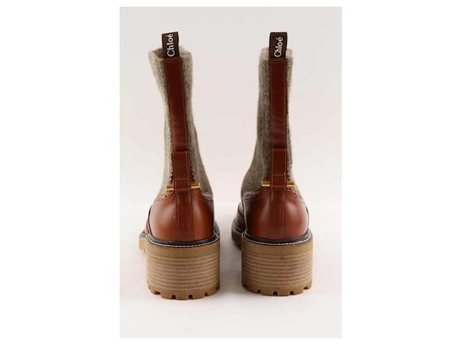 Chloé Botas marrones con forro de pelo Castaño - vista 2
