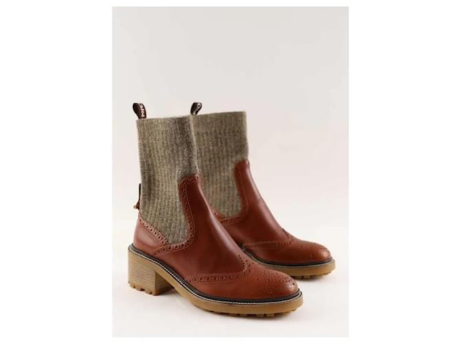 Chloé Botas marrones con forro de pelo Castaño - vista 3