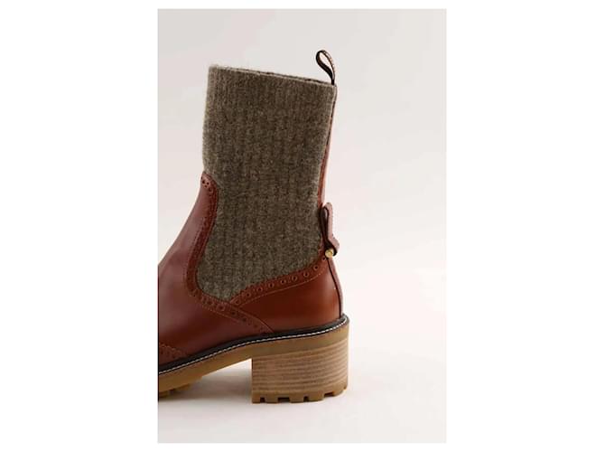 Chloé Botas marrones con forro de pelo Castaño - vista 4