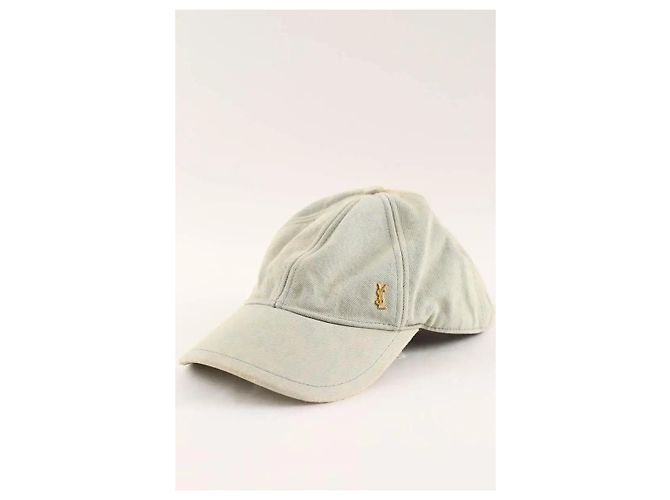 Cappellino Saint Laurent in cotone blu - vista 2