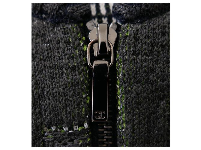Chanel Logo Lettering Shimmer Bomberjacke Spring 2015 Schwarz - Ansicht 7