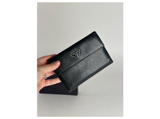Saffiano Portafoglio vintage in pelle Prada nero - vista 9