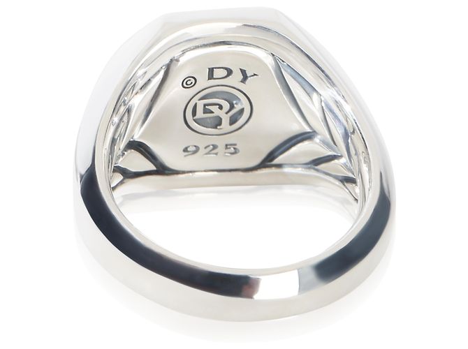 Anello sigillo David Yurman in argento sterling e ossidiana Streamline - vista 4