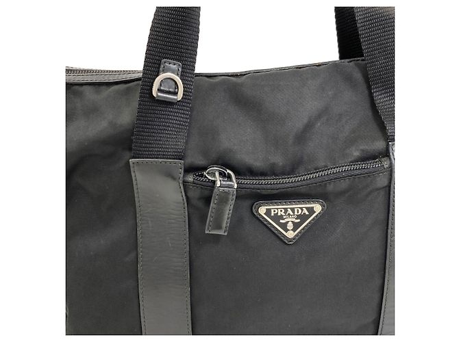Borsa Tote in Nylon Nero Prada - vista 16