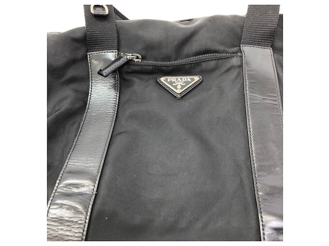 Borsa Tote in Nylon Nero Prada - vista 17