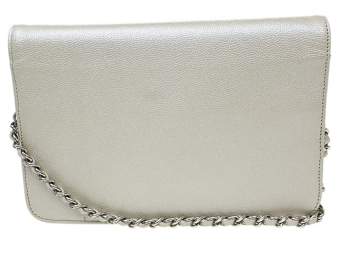 Chanel Timeless Wallet on Chain in pelle texturizzata Argento - vista 2