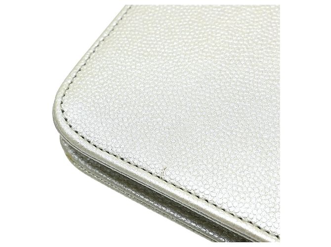 Chanel Timeless Wallet on Chain in pelle texturizzata Argento - vista 3