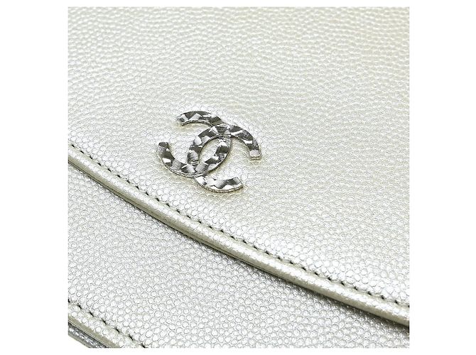 Chanel Timeless Wallet on Chain in pelle texturizzata Argento - vista 4