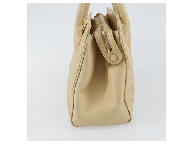 Chanel V Stitch Leather Beige - vista 4