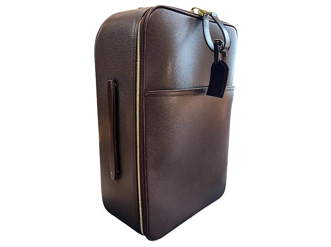 Valigia da viaggio in pelle marrone Louis Vuitton - vista 4