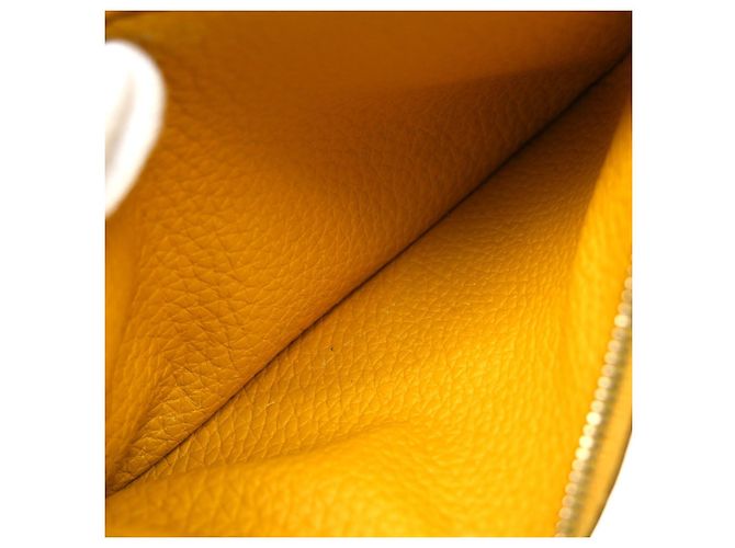 Hermès Cartera combinada Hermes Dogon Duo de piel Amarillo - vista 3