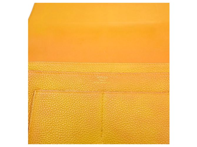 Hermès Cartera combinada Hermes Dogon Duo de piel Amarillo - vista 5