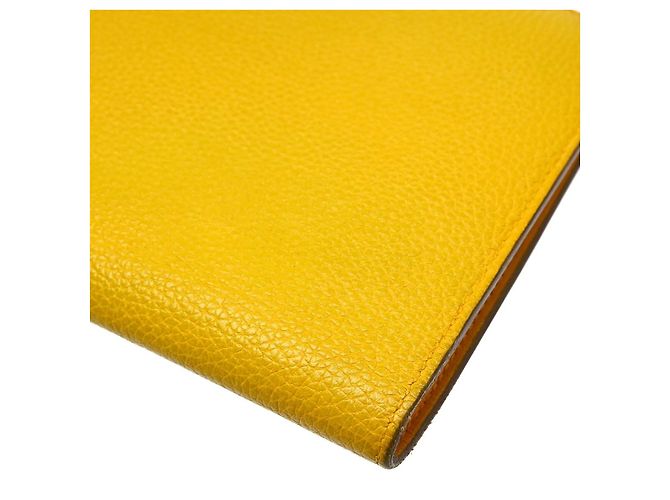 Hermès Cartera combinada Hermes Dogon Duo de piel Amarillo - vista 7