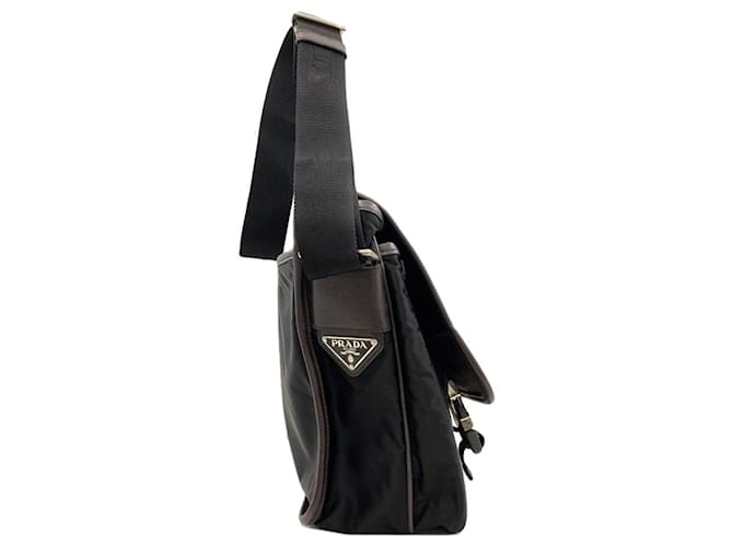 Borsa a tracolla in nylon nero Prada - vista 3