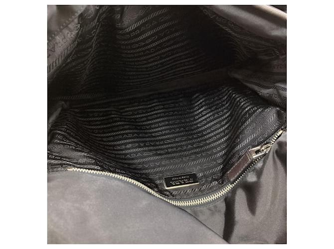 Borsa a tracolla in nylon nero Prada - vista 5