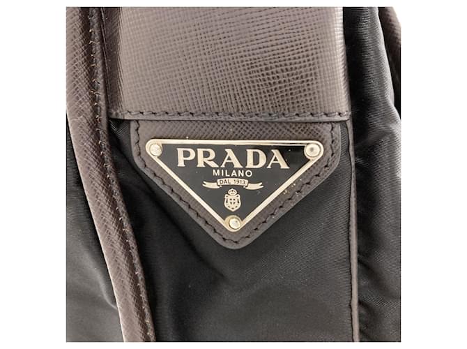 Borsa a tracolla in nylon nero Prada - vista 8