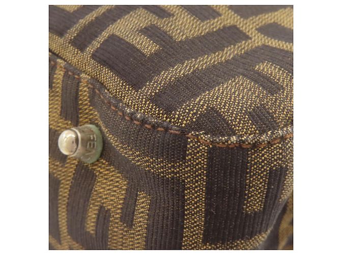 Borsa Fendi Zucca marrone pelle e tela - vista 15