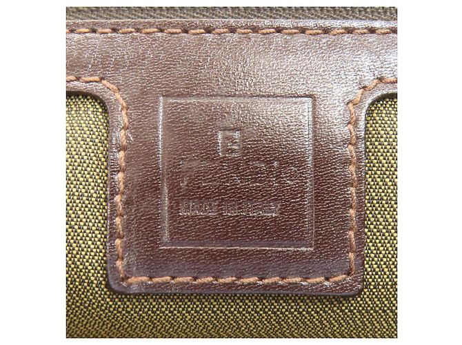 Borsa Fendi Zucca marrone pelle e tela - vista 6