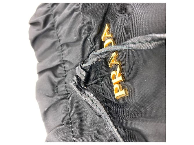 Borsa a mano Prada Ribbon in nylon nero - vista 10