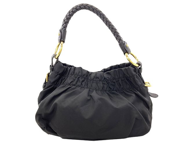 Borsa a mano Prada Ribbon in nylon nero - vista 2