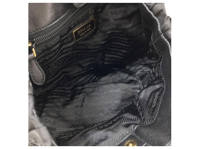 Borsa a mano Prada Ribbon in nylon nero - vista 5