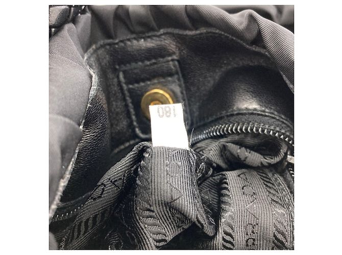 Borsa a mano Prada Ribbon in nylon nero - vista 7