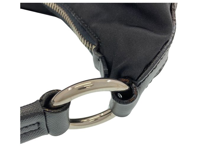 Borsa Hobo a Spalla Singola Prada Nero - vista 13