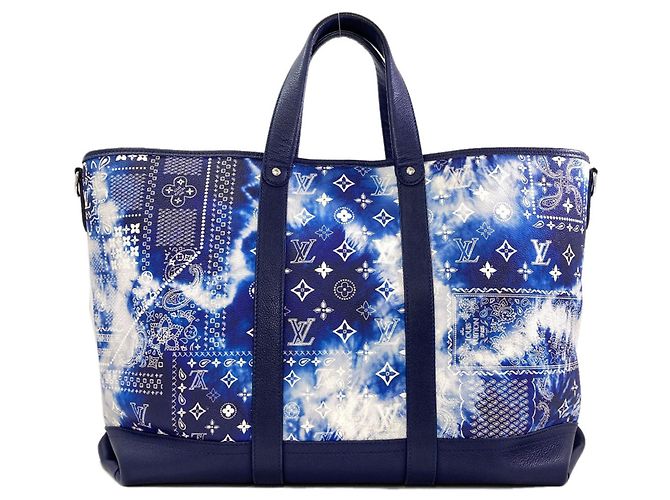 Borsa Trolley Tote Louis Vuitton Monogram Bandana Blu - vista 2