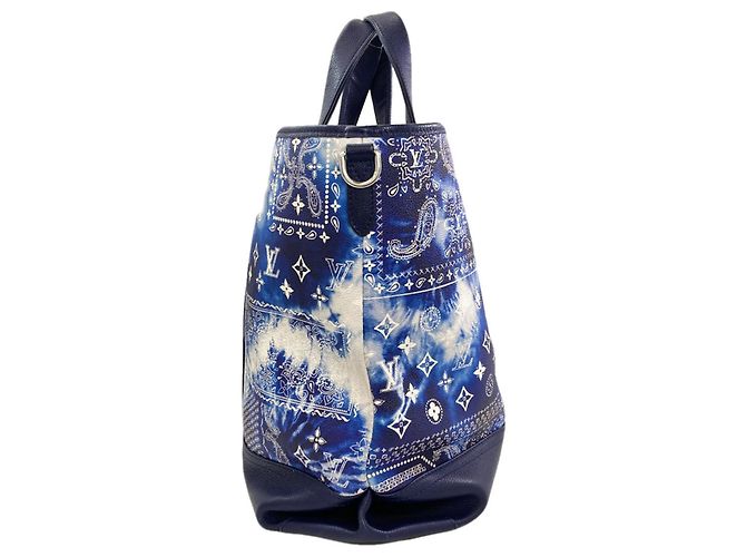 Borsa Trolley Tote Louis Vuitton Monogram Bandana Blu - vista 3