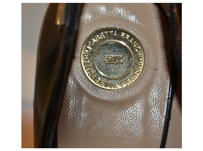 Elisabetta Franchi Escarpins en Vernis Noir à Pois - vue 6