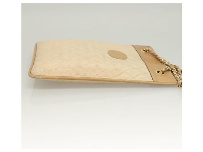 Chanel pelle con manico a catena Beige - vista 3