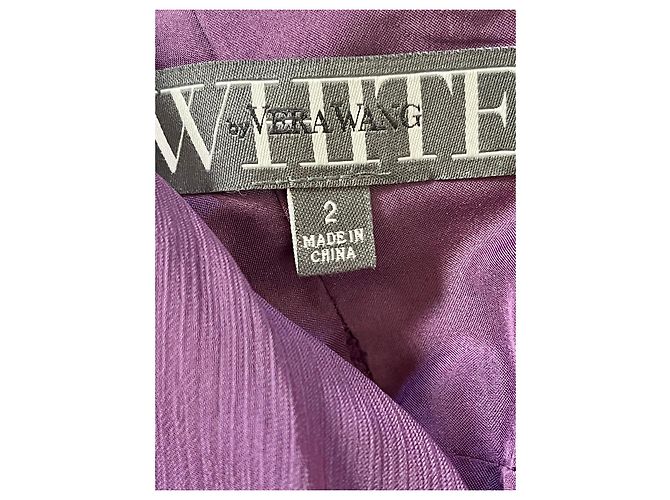 Vera Wang Lila Chiffon-Abendkleid mit Rüschen - Ansicht 5