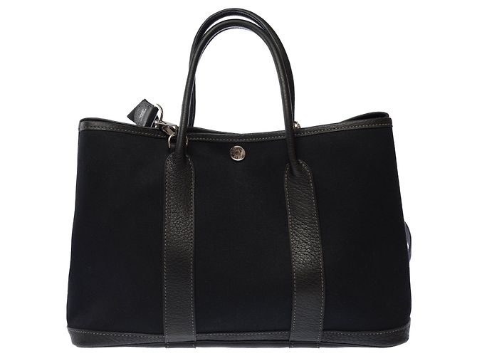 Hermès Bolso HERMES Garden Party en Lona Negro - 103608 - vista 3