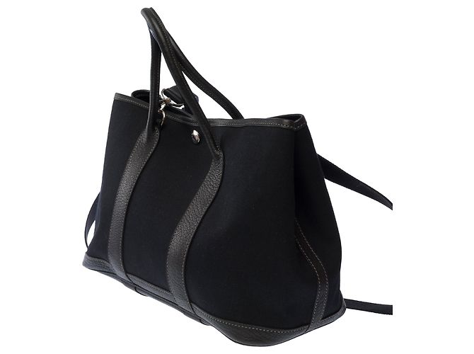 Hermès Bolso HERMES Garden Party en Lona Negro - 103608 - vista 4