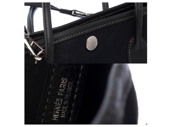 Hermès Bolso HERMES Garden Party en Lona Negro - 103608 - vista 6
