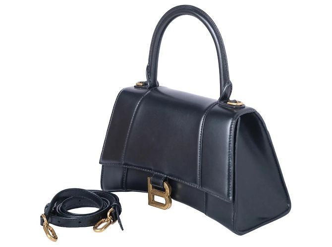 Borsa Balenciaga Small Hourglass in pelle Nero - vista 4