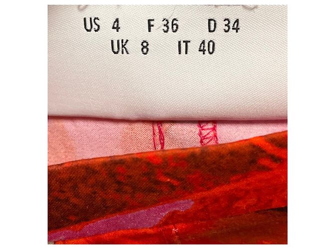 Gonna midi plissettata in cotone stampato Akris Punto Rosa / Rosso - vista 4